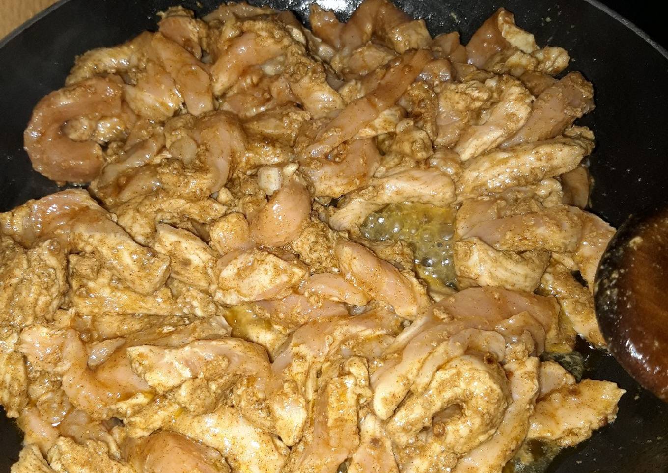 Sauté de porc mariné