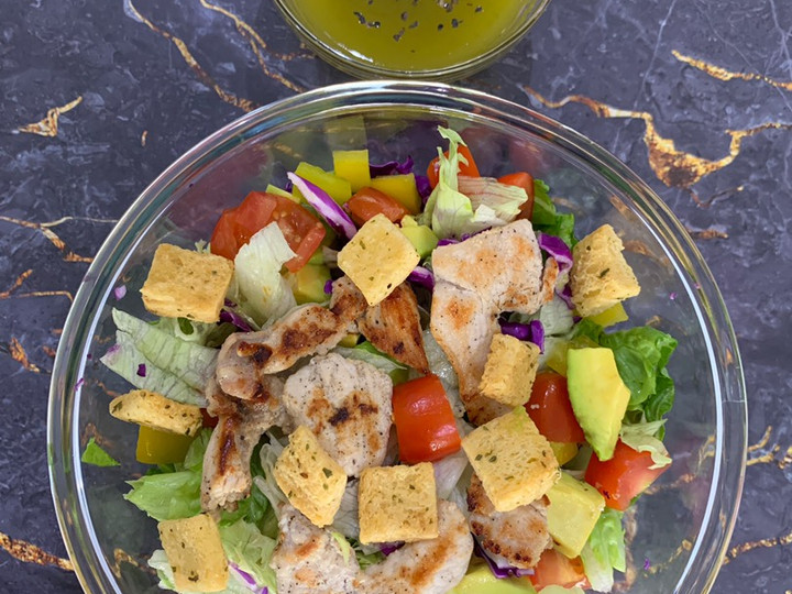 Cara Buat Chicken Caesar Salad + Croutons + Salad dressing Vinaigrette Ekonomis Untuk Dijual