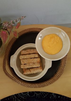 Foto resep Spicy Chicken stick nugget homemade + saos keju#sarapanku