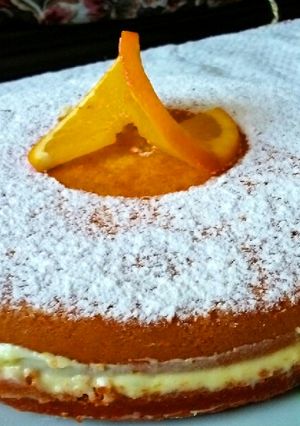 صورة لوصفة موسكوتشو(كيكة) بكريمة البرتقال بدون خلاط كهربائي