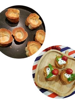 عکسی از دستور نان باگت برشته شده و پرشده