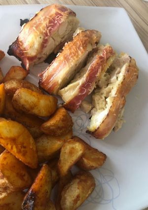 Baconös csirkemell őzgerincben recept fotója