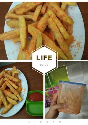 Hình của món Khoai lang lắc phomai ngon như ngoài quán.