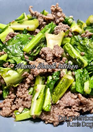 Foto resep Daun Kembang Kol Tumis Daging