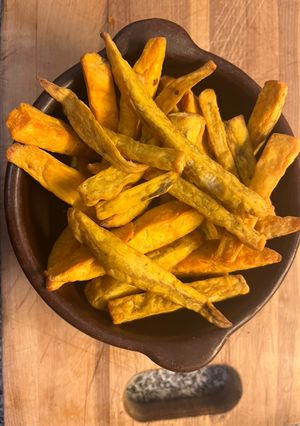 Una foto de Boniatos (camote), en airfryer