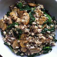 A picture of Mixed Grains with Greens & Mushrooms.