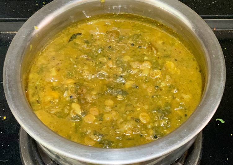 Recipe of Super Quick Homemade Palak dal bhaji