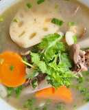 Canh tim gà hầm nấm củ sen