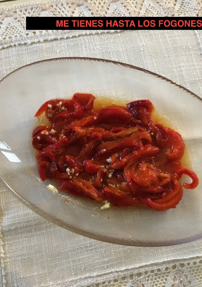 Una foto de Pimientos asados (en horno de leña)