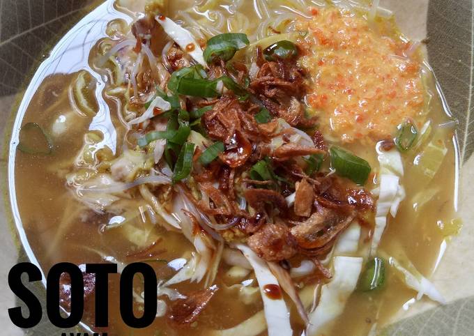 Cara Praktis Membuat Soto Ayam  dan  Sambal Kemiri Yang Enak Banget