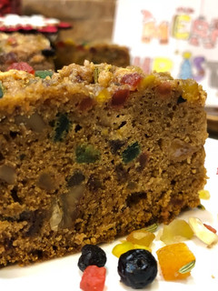 A picture of Christmas Whole Wheat Dates Dry Fruit Cake – Happy Christmas.