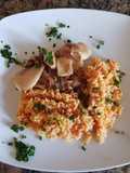 Chipirones con arroz (al morrón rojo asado)