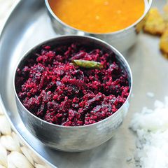 A picture of Kerala Beetroot Thoran Recipe vishu special.