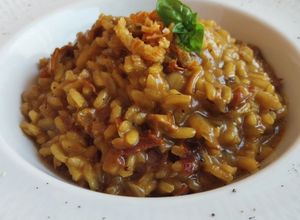 Una foto de Risotto de ceps y jamón