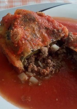 Una foto de Chiles rellenos de carne molida
