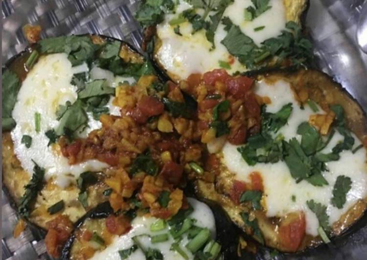 Simple Way to Make Super Quick Homemade Pan fried cheesy eggplant