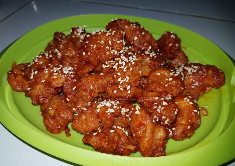 Resep Korean chicken gochujang Anti Gagal