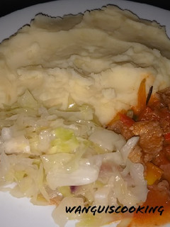 A picture of Mashed Potatoes,Beef,Cabbage #CHARITYRECIPE.
