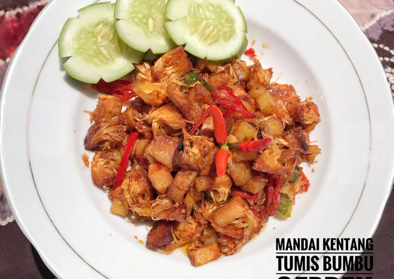 Mandai (Kulit Cempedak) Kentang Tumis Bumbu Geprek