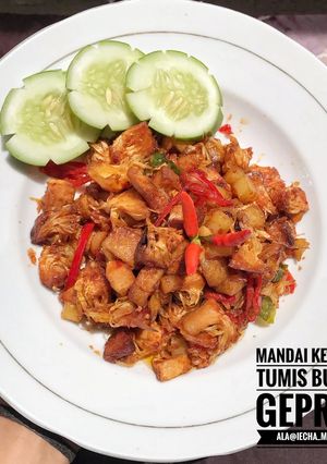 Foto resep Mandai (Kulit Cempedak) Kentang Tumis Bumbu Geprek