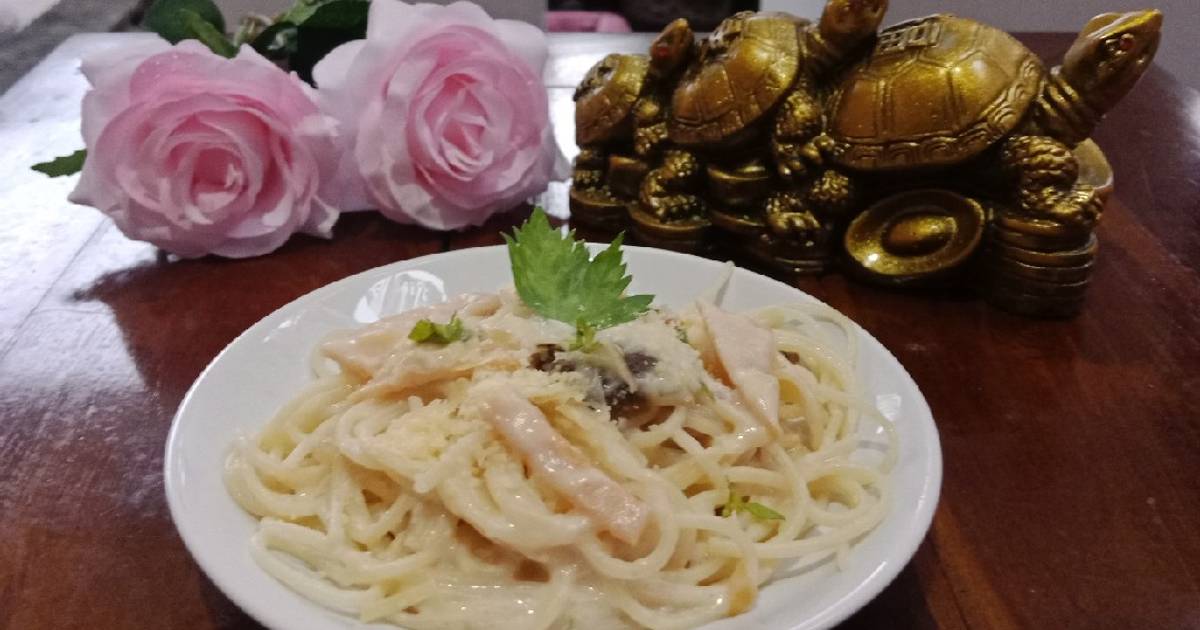 Resep Spaghetti Alfredo oleh Fensi Safan Cookpad