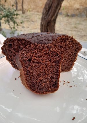 Una foto de Budín de Cacao y Coco sin azúcar, con harina de Arroz y de Algarroba