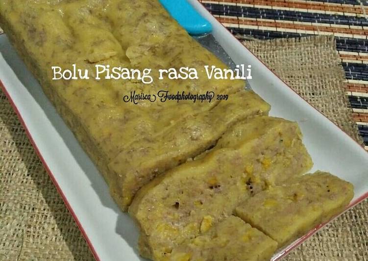 Bolu pisang rasa vanili (bolu kukus teflon tanpa mixer)