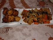 A picture of chicken veges