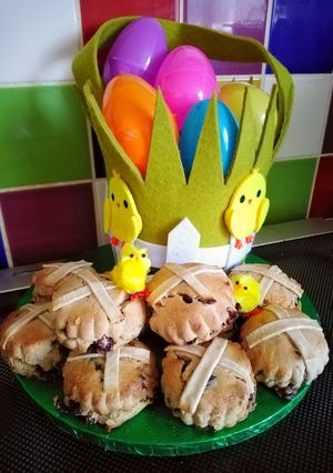 A picture of Vickys Easter Hot Cross Scones, GF DF EF SF NF.