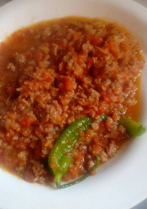 صورة لوصفة قلآيه بندوره مع لحمه