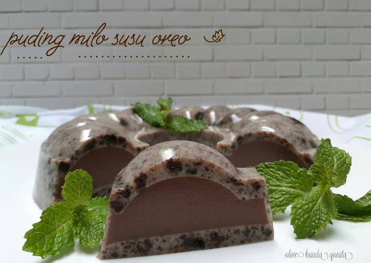 Puding milo oreo susu