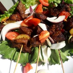 Beef skewers A picture of Beef skewers.