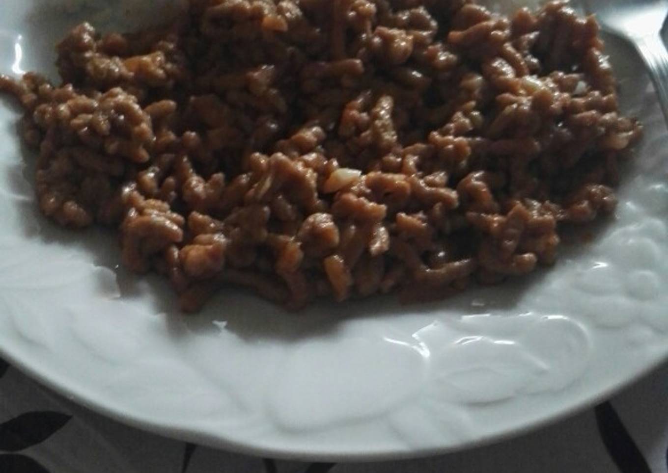 Arroz con carne picada