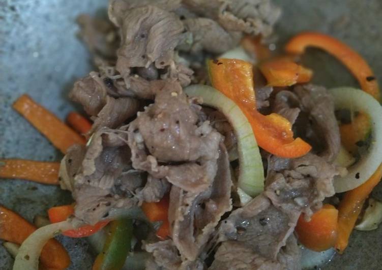 Black pepper beef less salt/sugar/oil