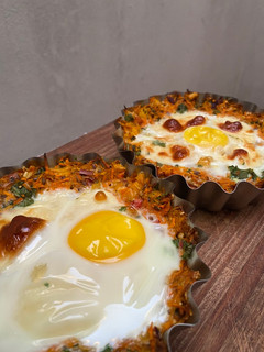 Una foto de Tartitas de zanahoria, queso y huevo