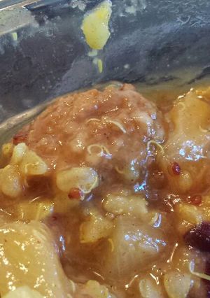 A picture of Turkey Meatballs with Pineapple, Black Beans, Cauliflower and Sw.