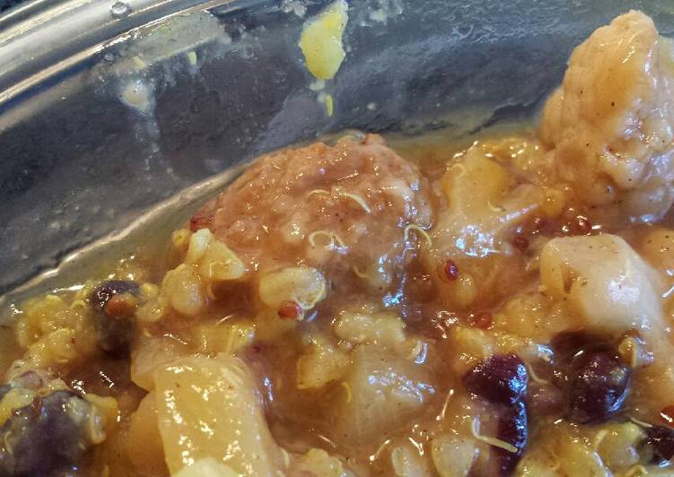 Recipe of Quick Turkey Meatballs with Pineapple, Black Beans, Cauliflower and Sw
