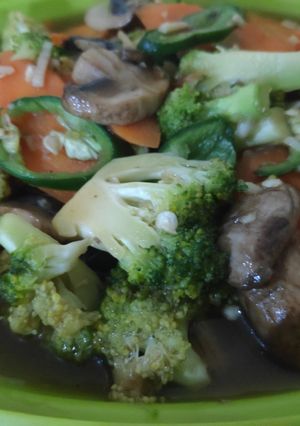 Foto resep Cah Brokoli Jamur cabai hijau