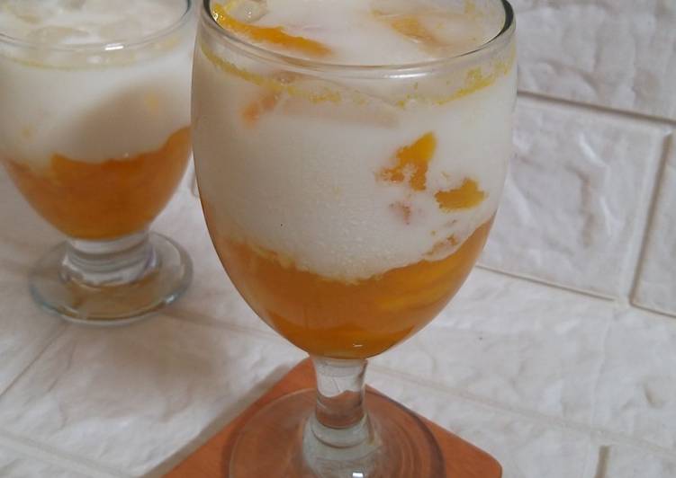 Langkah Mudah untuk Menyiapkan Korean fresh mango milk, Sempurna