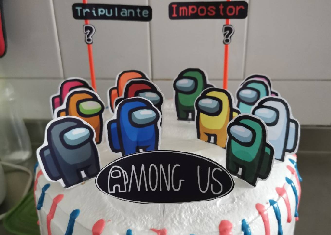 Torta de cumpleaños Among us!!