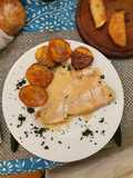 Abadejo con salsa de mostaza y miel