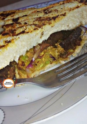 A picture of Meaty avocado sandwich.