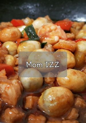 Foto resep 3. Udang, Telur Puyuh, Kentang, Tempe Saus Tiram