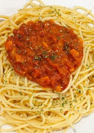 Foto resep Spagetti sosis with saos bolognes