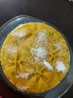 عکسی از دستور حلوا زرد مجلسی 😋