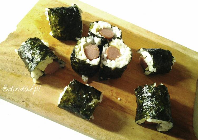 Resep Mini Sushi Ekonomis/Sushi Sosis Keju/Nori Anti Gagal