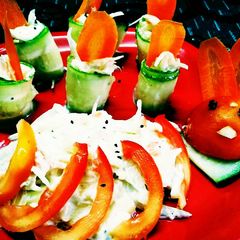 A picture of Cucumber Turkish roll salad.