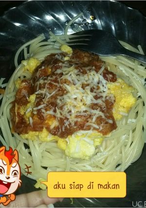 Foto resep Spaghetti Bolognese featuring Scrambled Egg