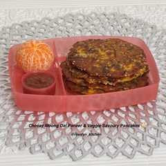 Cheesy Moong Dal Paneer & Veggie Savory Pancakes 🥞 | Healthy Lunch Box & Tiffin Recipe-レシピのメイン写真