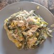 Rajas con crema, elote y pollo